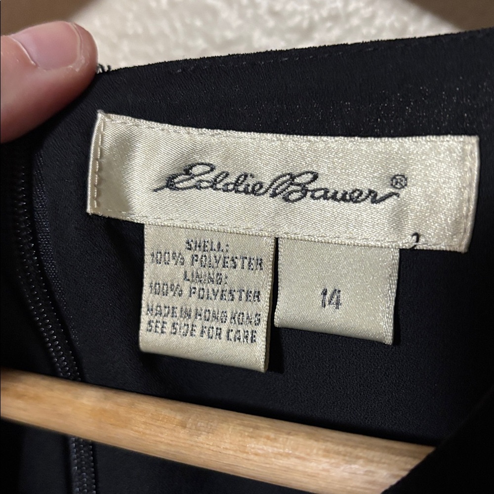 Eddie Bauer Elegant Chic Black Midi Sheath Dress Size 14 - Picture 5 of 5